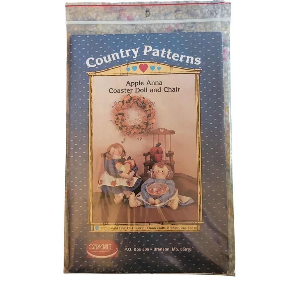 Country Patterns Apple Anna Coaster Doll and Chair
